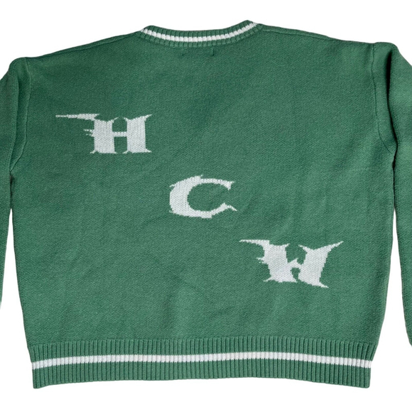 Heaven Can Wait Green V-Neck Graphic Sweater Size M KonoSuba Anime Manga - Picture 8 of 16